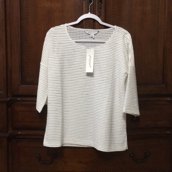 Foxcroft Kim Open Texture Sweater White M - Picture 1 of 6